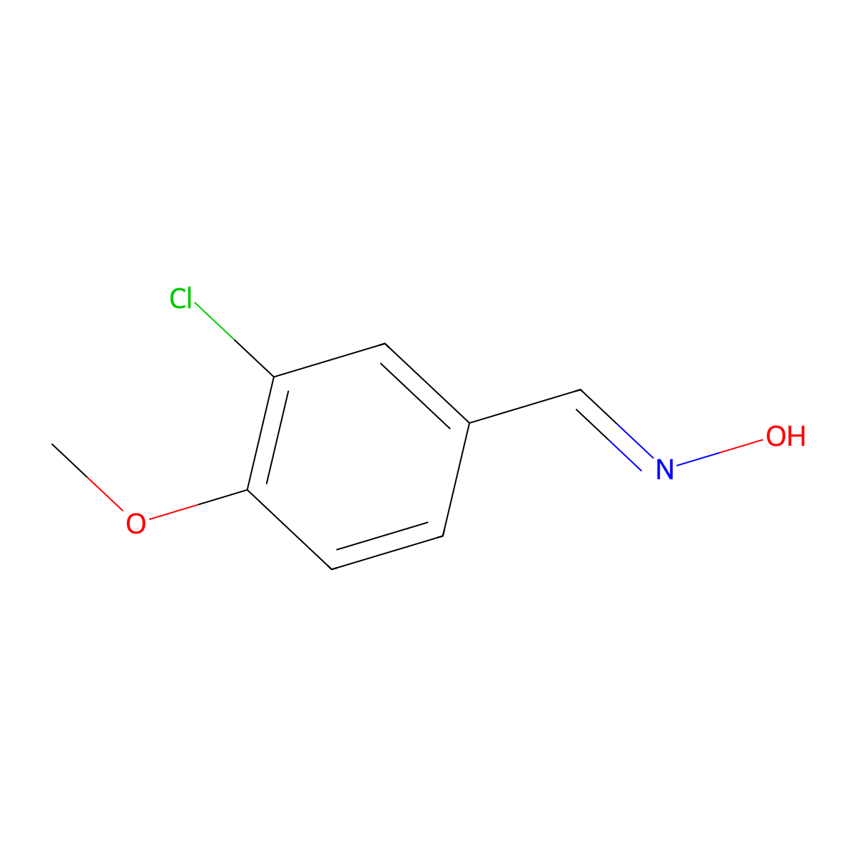 3-Chloro-4-methoxybenzenecarbaldehyde oxime molecular structure, CAS 861207-68-3