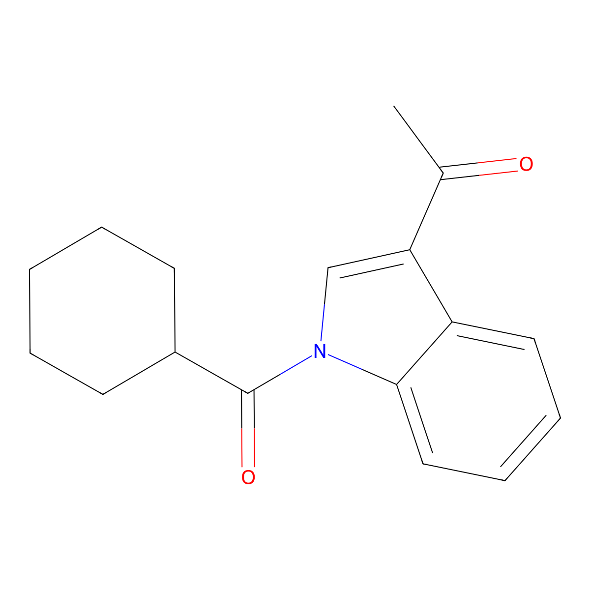 1-[1-(cyclohexylcarbonyl)-1H-indol-3-yl]-1-ethanone molecular structure, CAS 861207-70-7