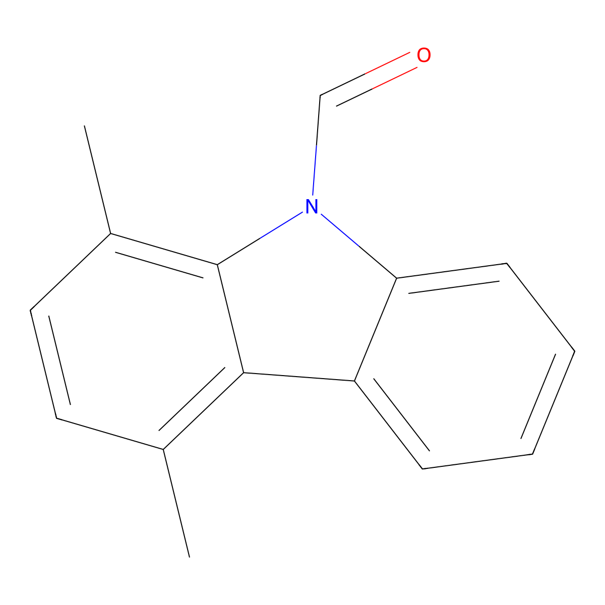 1,4-dimethyl-9H-carbazole-9-carbaldehyde molecular structure, CAS 861207-74-1