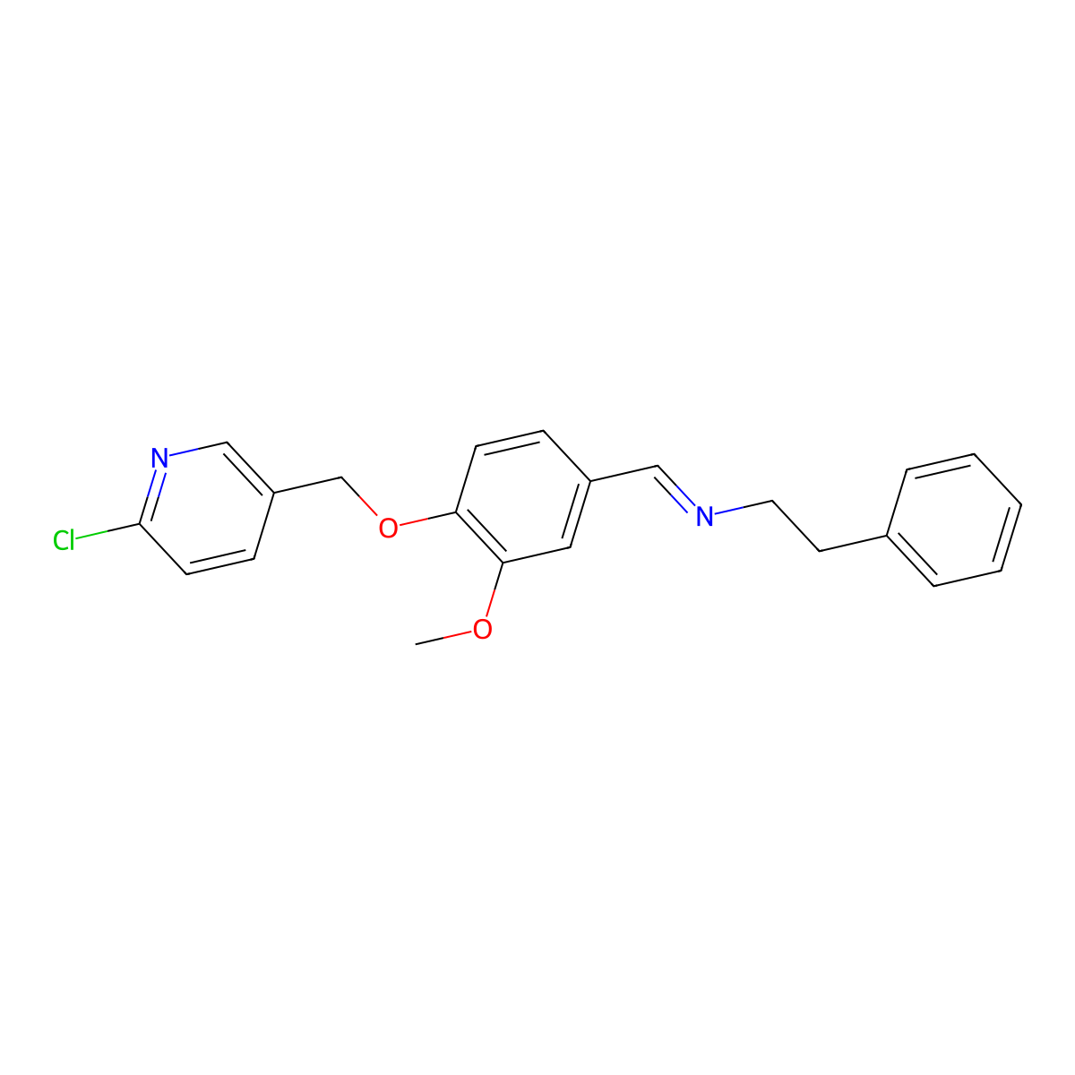 N-({4-[(6-chloro-3-pyridinyl)methoxy]-3-methoxyphenyl}methylene)-2-phenyl-1-ethanamine molecular structure, CAS 861207-75-2