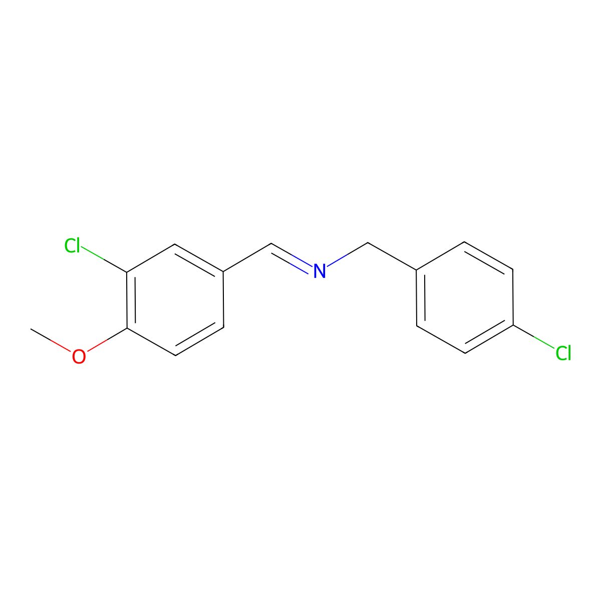N-[(3-chloro-4-methoxyphenyl)methylene](4-chlorophenyl)methanamine molecular structure, CAS 861207-76-3