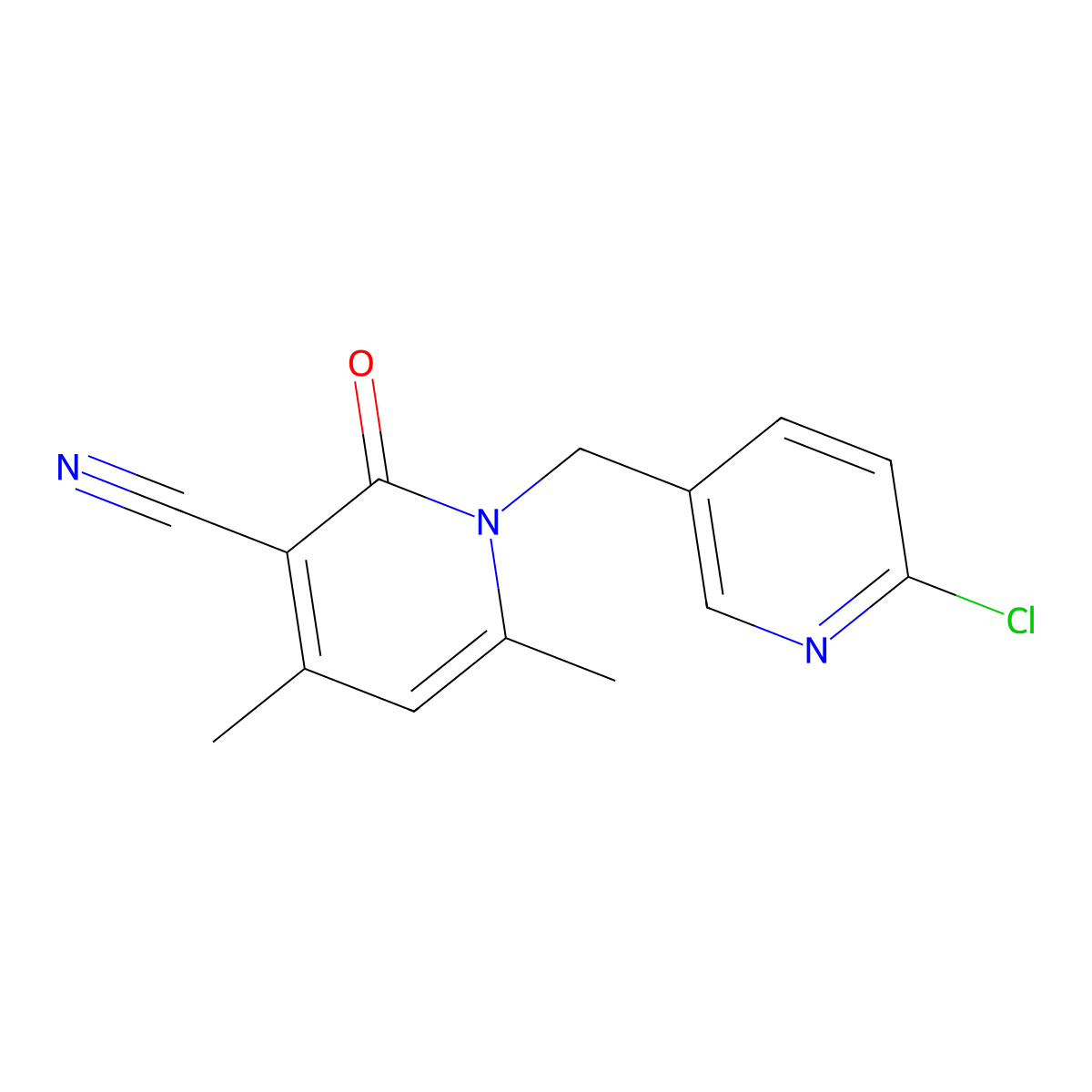 1-[(6-Chloro-3-pyridinyl)methyl]-4,6-dimethyl-2-oxo-1,2-dihydro-3-pyridinecarbonitrile molecular structure, CAS 861207-79-6
