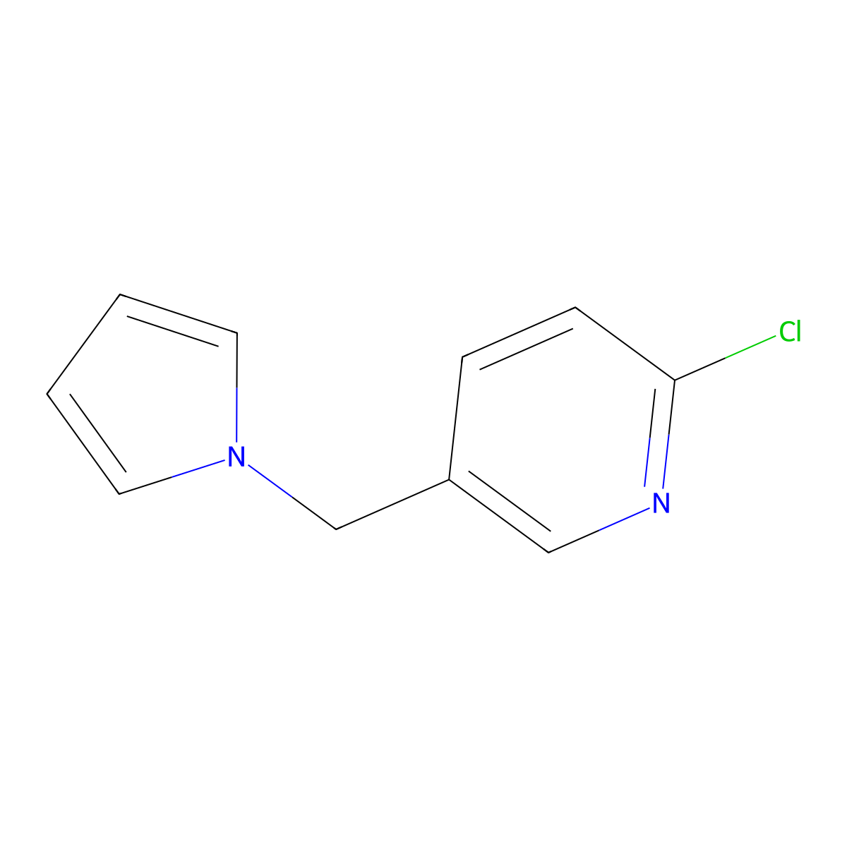 2-chloro-5-(1H-pyrrol-1-ylmethyl)pyridine molecular structure, CAS 861207-81-0
