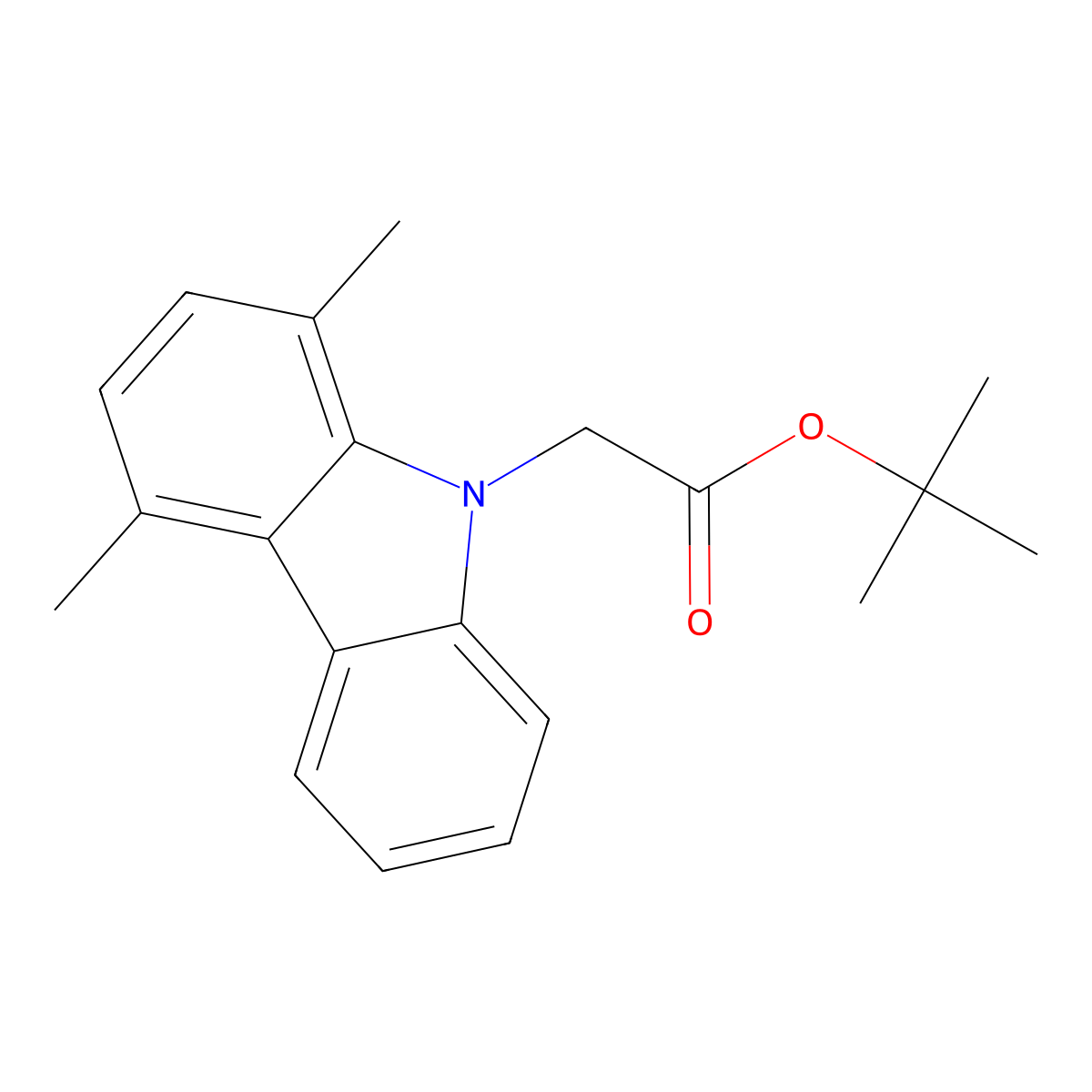 tert-butyl 2-(1,4-dimethyl-9H-carbazol-9-yl)acetate molecular structure, CAS 861207-83-2