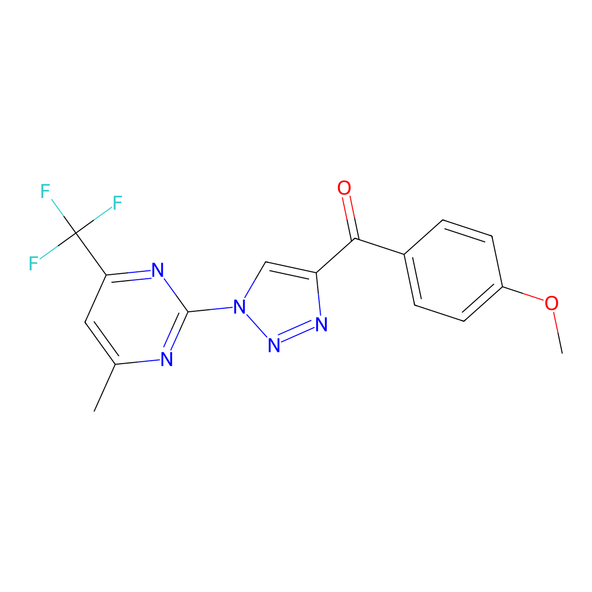 (4-methoxyphenyl){1-[4-methyl-6-(trifluoromethyl)-2-pyrimidinyl]-1H-1,2,3-triazol-4-yl}methanone molecular structure, CAS 861207-84-3