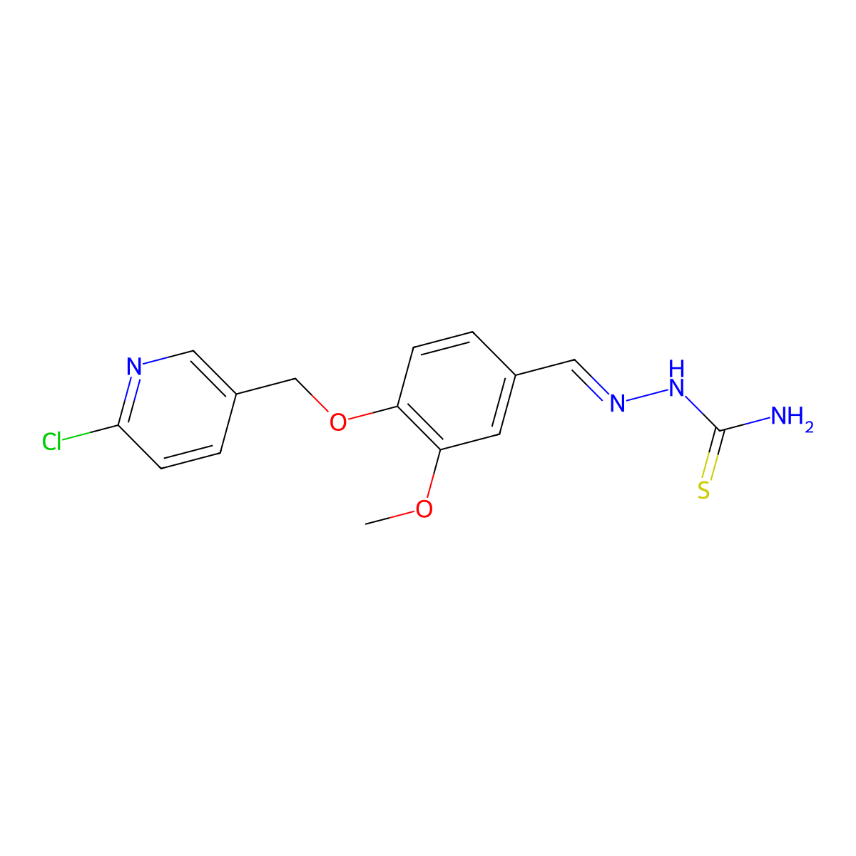 [(E)-({4-[(6-chloropyridin-3-yl)methoxy]-3-methoxyphenyl}methylidene)amino]thiourea molecular structure, CAS 861207-89-8