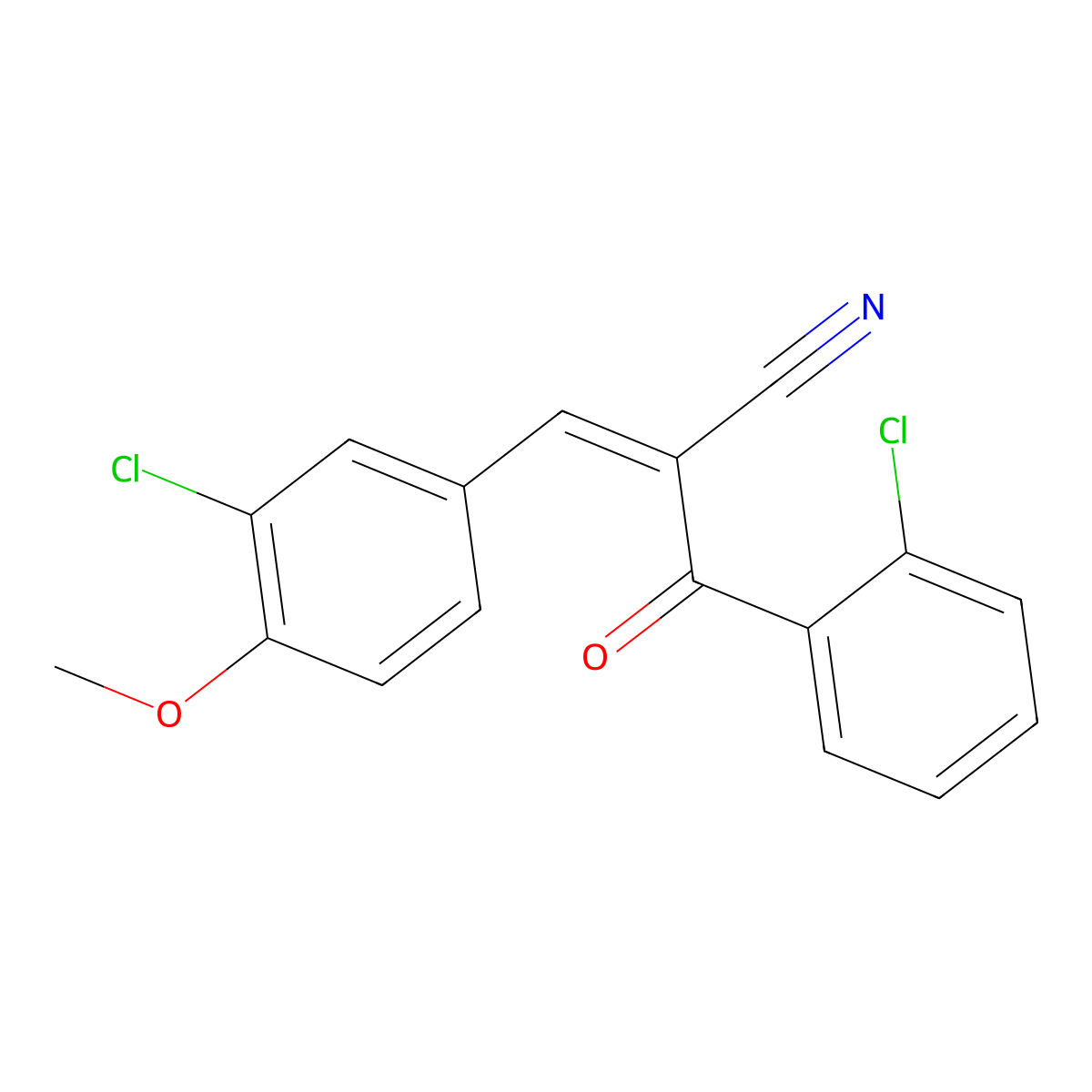 (2E)-3-(3-chloro-4-methoxyphenyl)-2-[(E)-2-chlorobenzoyl]prop-2-enenitrile molecular structure, CAS 861207-91-2