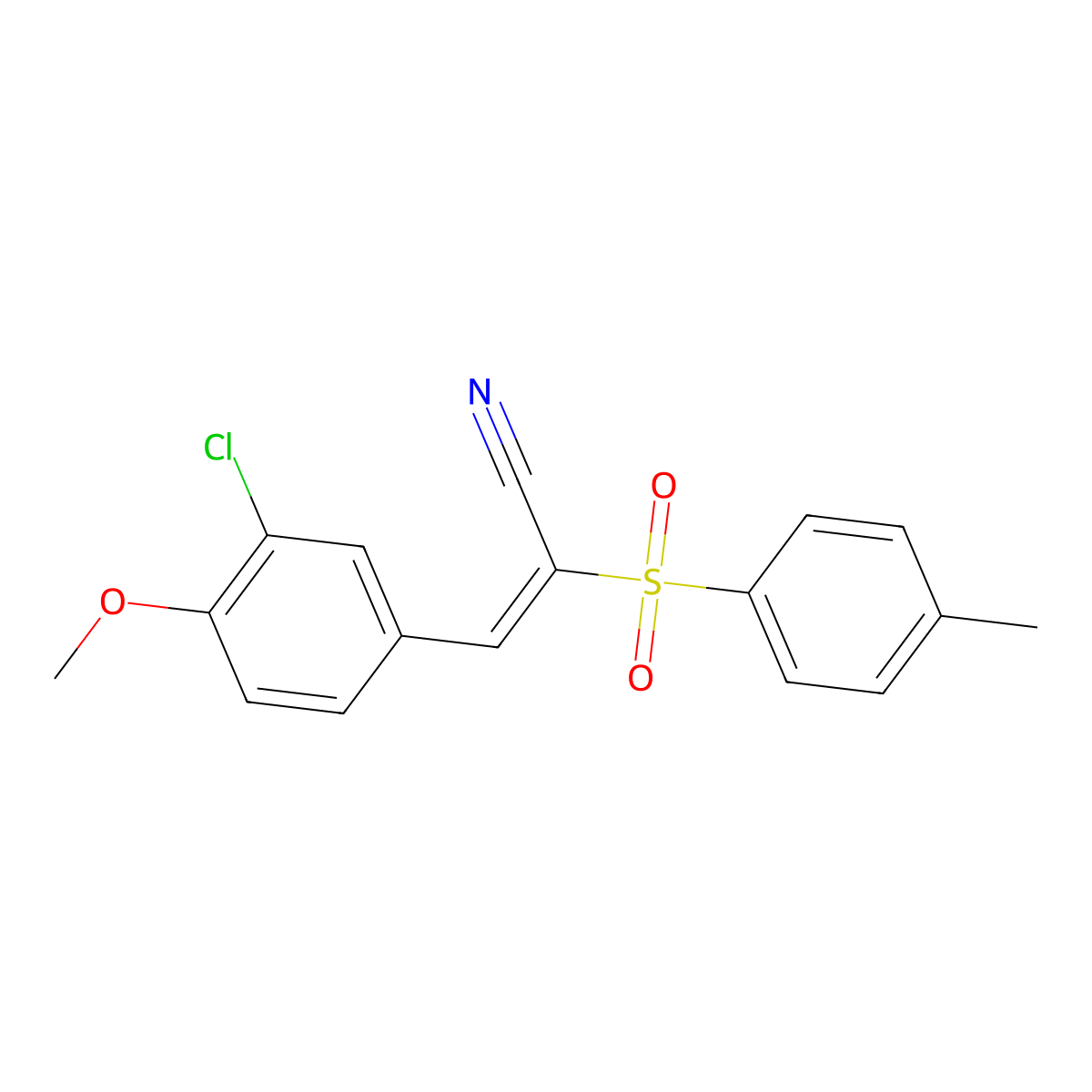 3-(3-Chloro-4-methoxyphenyl)-2-[(4-methylphenyl)sulfonyl]acrylonitrile molecular structure, CAS 861207-93-4