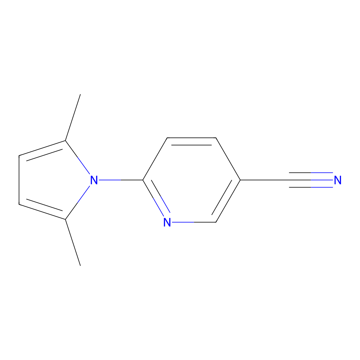 6-(2,5-dimethyl-1H-pyrrol-1-yl)nicotinonitrile molecular structure, CAS 861207-98-9