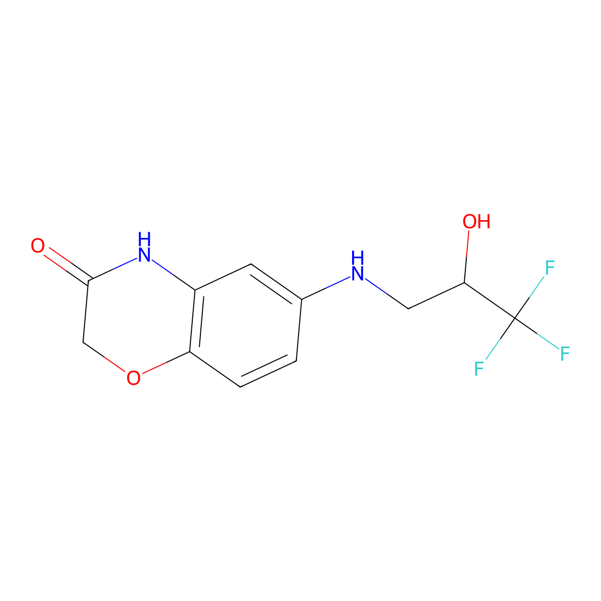 6-[(3,3,3-trifluoro-2-hydroxypropyl)amino]-2H-1,4-benzoxazin-3(4H)-one molecular structure, CAS 861208-01-7