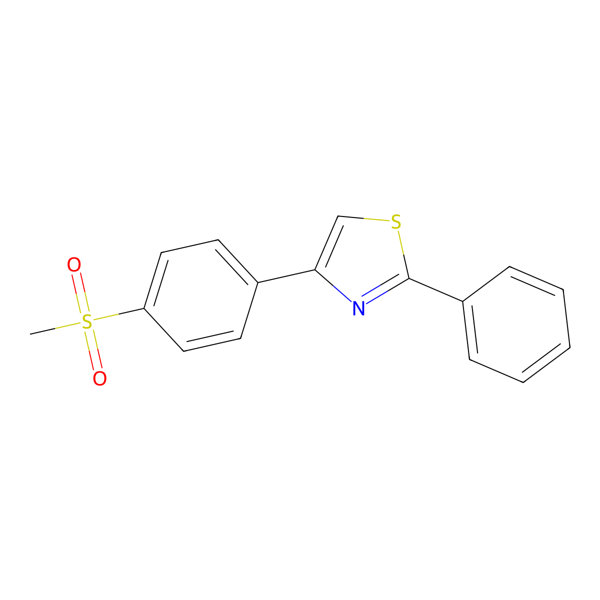 4-(4-Methylsulfonylphenyl)-2-phenyl-1,3-thiazole molecular structure, CAS 861208-05-1