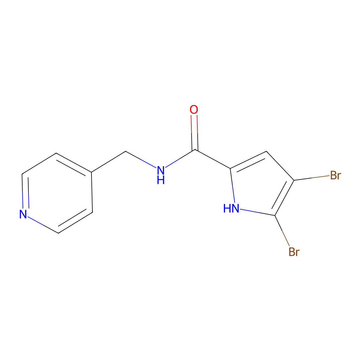 4,5-dibromo-N-(4-pyridinylmethyl)-1H-pyrrole-2-carboxamide molecular structure, CAS 861208-06-2