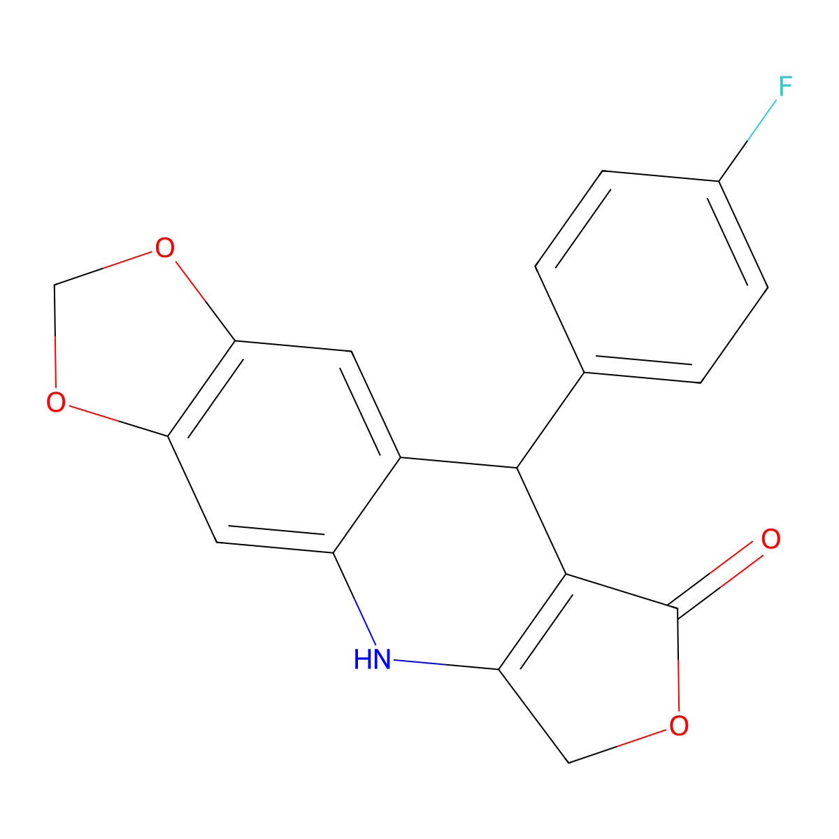 9-(4-fluorophenyl)-6,9-dihydro[1,3]dioxolo[4,5-g]furo[3,4-b]quinolin-8(5H)-one molecular structure, CAS 861208-09-5
