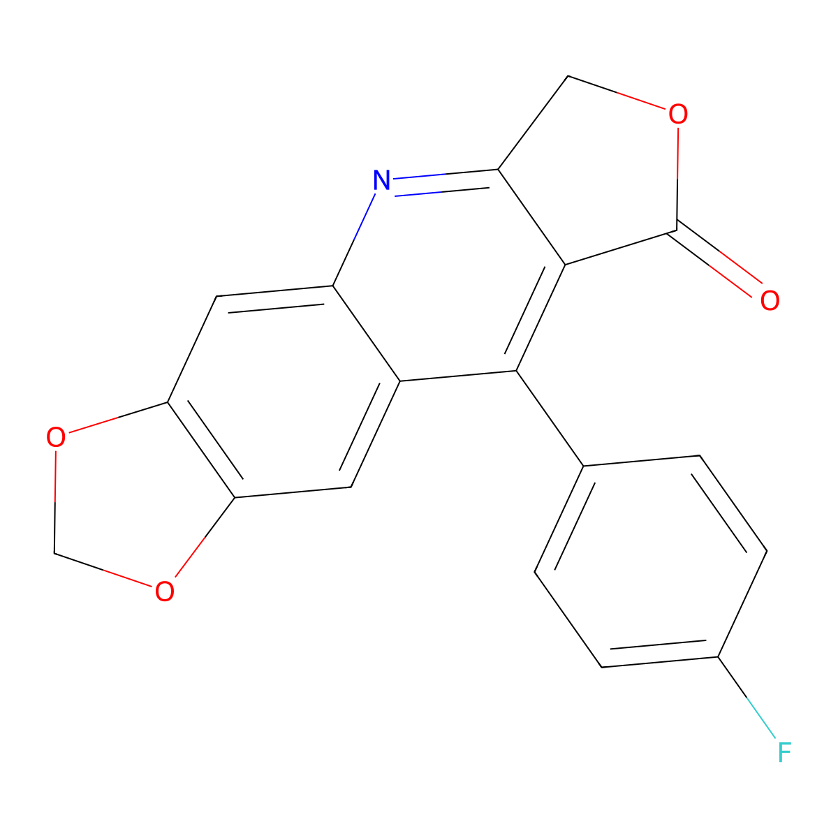 9-(4-fluorophenyl)[1,3]dioxolo[4,5-g]furo[3,4-b]quinolin-8(6H)-one molecular structure, CAS 861208-11-9