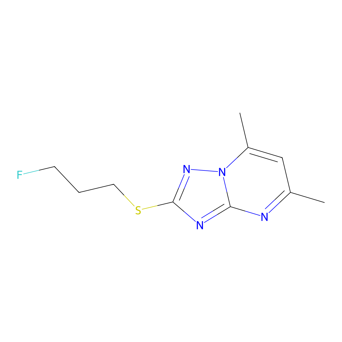 5,7-Dimethyl[1,2,4]triazolo[1,5-a]pyrimidin-2-yl 3-fluoropropyl sulfide molecular structure, CAS 861208-12-0