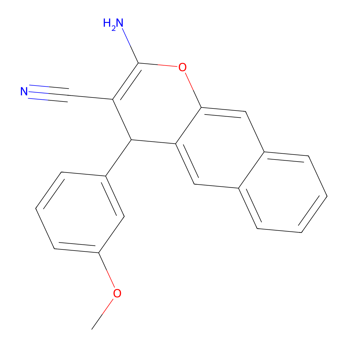 2-amino-4-(3-methoxyphenyl)-4H-benzo[g]chromene-3-carbonitrile molecular structure, CAS 861208-29-9