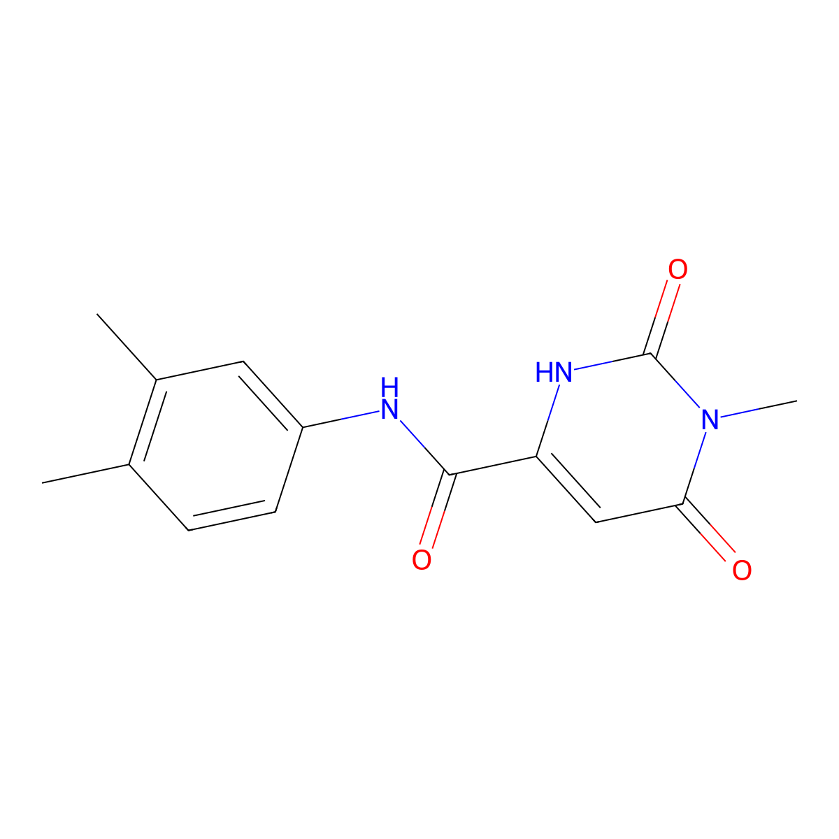 N-(3,4-dimethylphenyl)-6-hydroxy-1-methyl-2-oxo-1,2-dihydro-4-pyrimidinecarboxamide molecular structure, CAS 861208-55-1