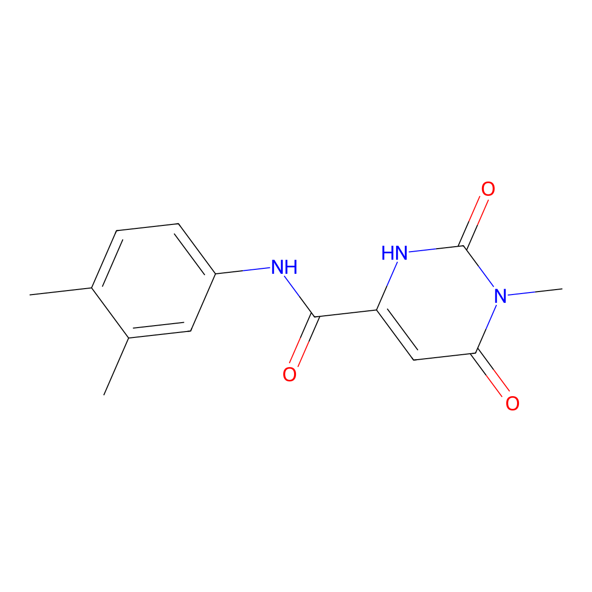 N-(3,4-dimethylphenyl)-6-hydroxy-1-methyl-2-oxo-1,2-dihydro-4-pyrimidinecarboxamide molecular structure, CAS 861208-55-1