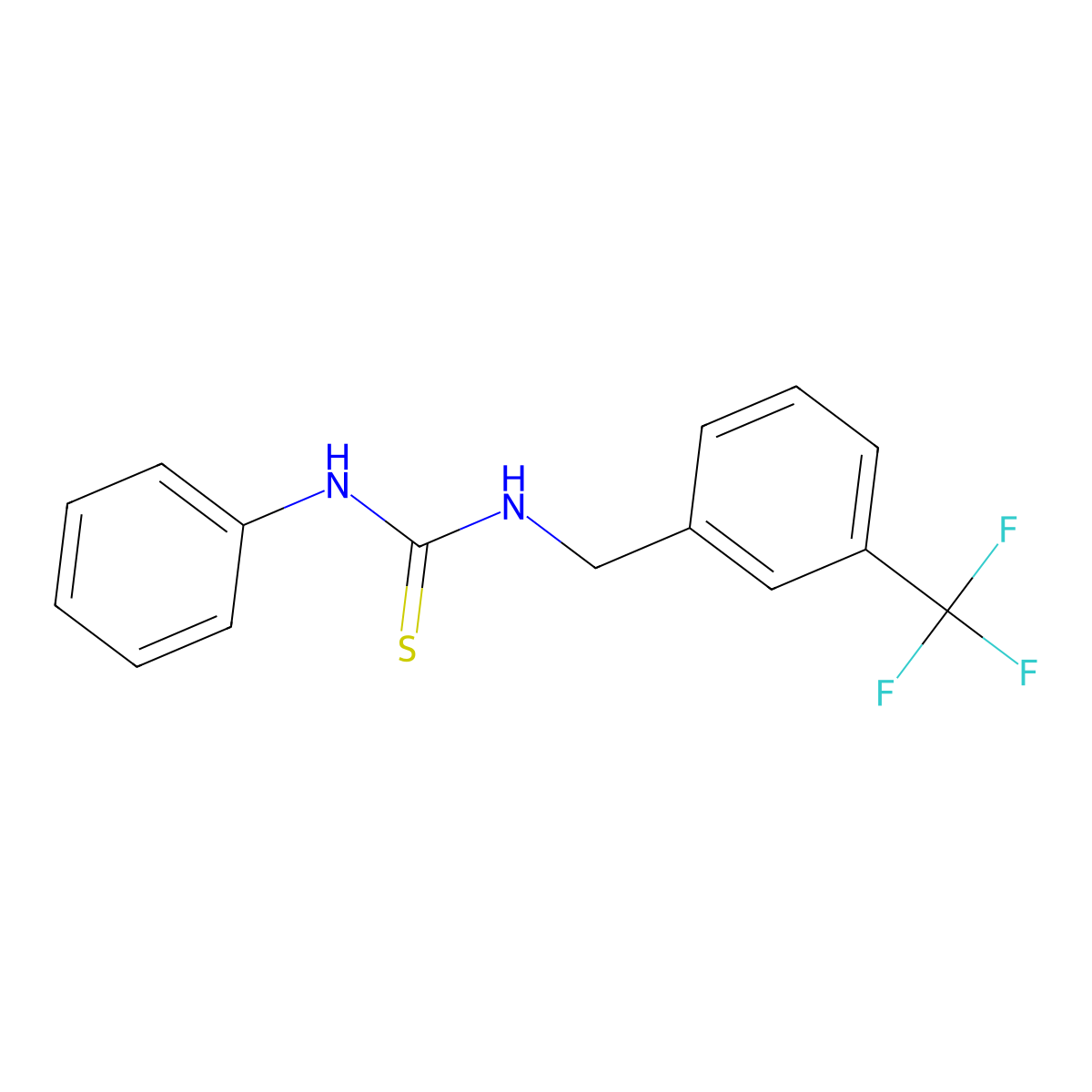 N-phenyl-N'-[3-(trifluoromethyl)benzyl]thiourea molecular structure, CAS 861208-61-9