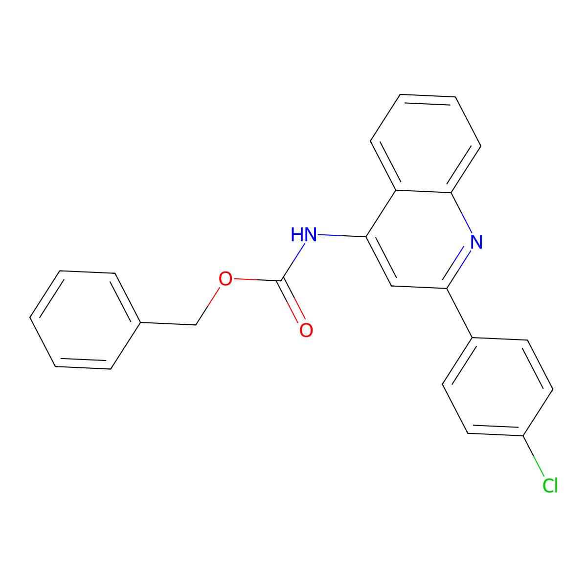 benzyl N-[2-(4-chlorophenyl)quinolin-4-yl]carbamate molecular structure, CAS 861208-67-5