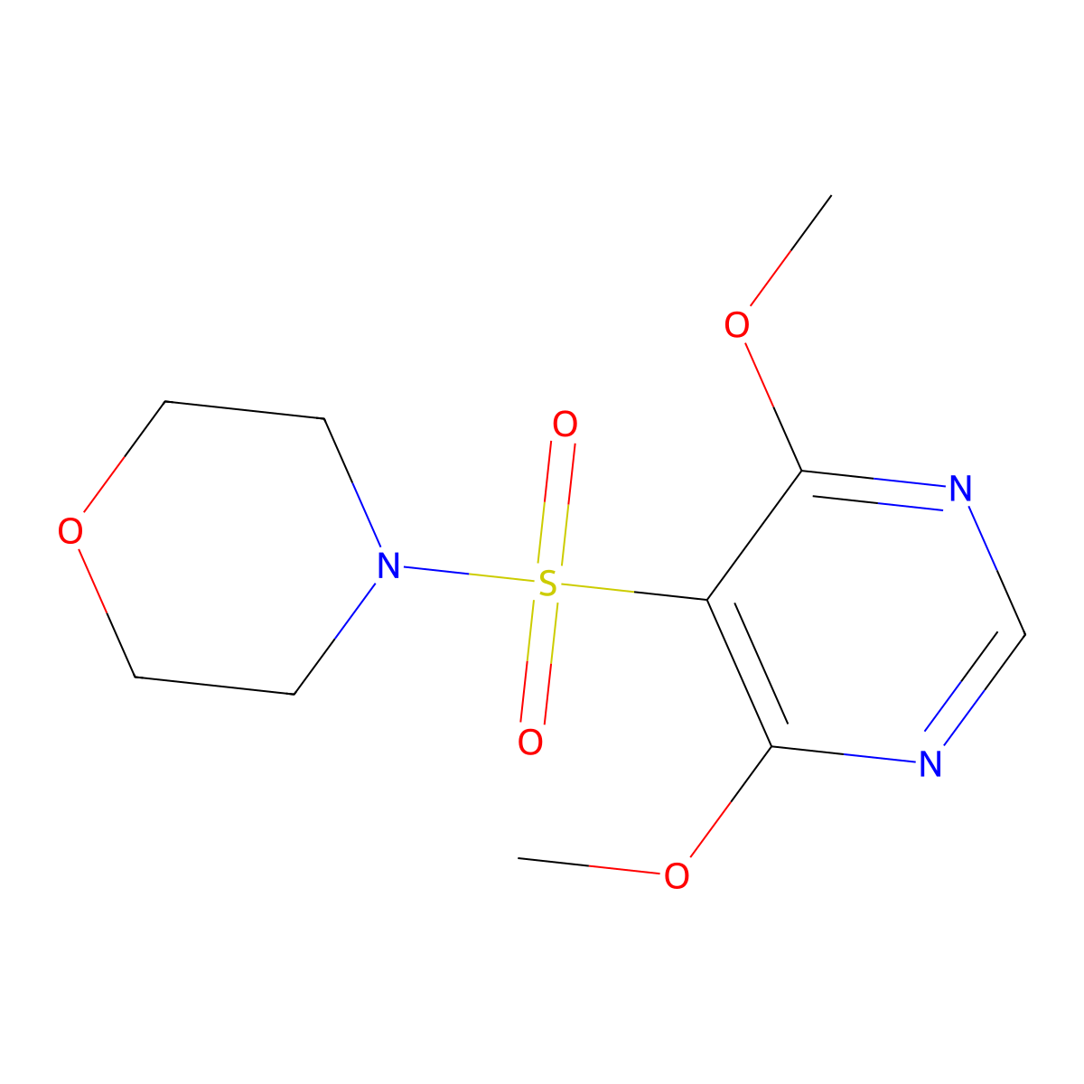 4-[(4,6-Dimethoxy-5-pyrimidinyl)sulfonyl]morpholine molecular structure, CAS 861208-70-0