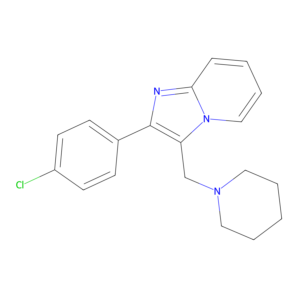2-(4-Chlorophenyl)-3-(piperidinomethyl)imidazo[1,2-a]pyridine molecular structure, CAS 861208-75-5