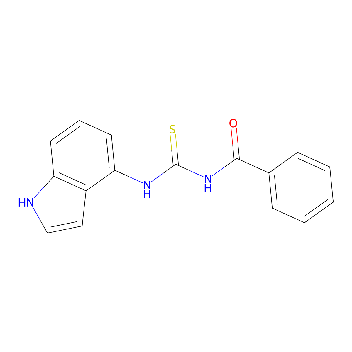 N-benzoyl-N'-(1H-indol-4-yl)thiourea molecular structure, CAS 861208-78-8