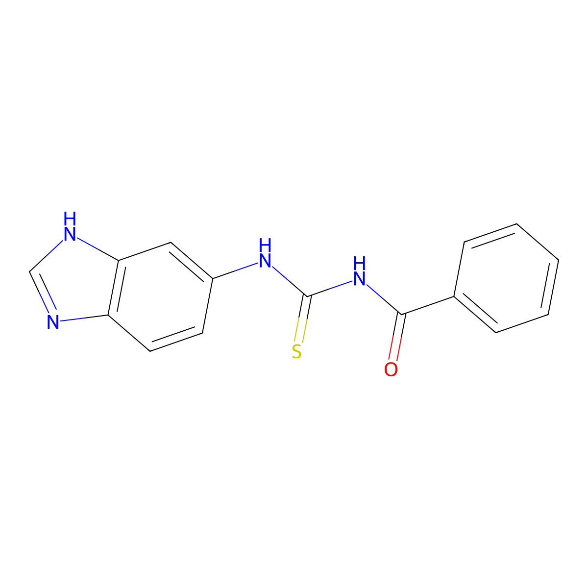 N-(1H-1,3-benzimidazol-5-yl)-N'-benzoylthiourea molecular structure, CAS 861208-79-9