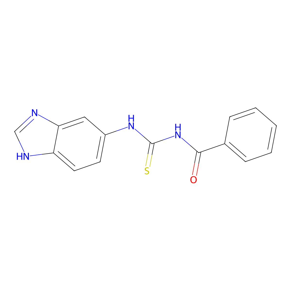 N-(1H-1,3-benzimidazol-5-yl)-N'-benzoylthiourea molecular structure, CAS 861208-79-9
