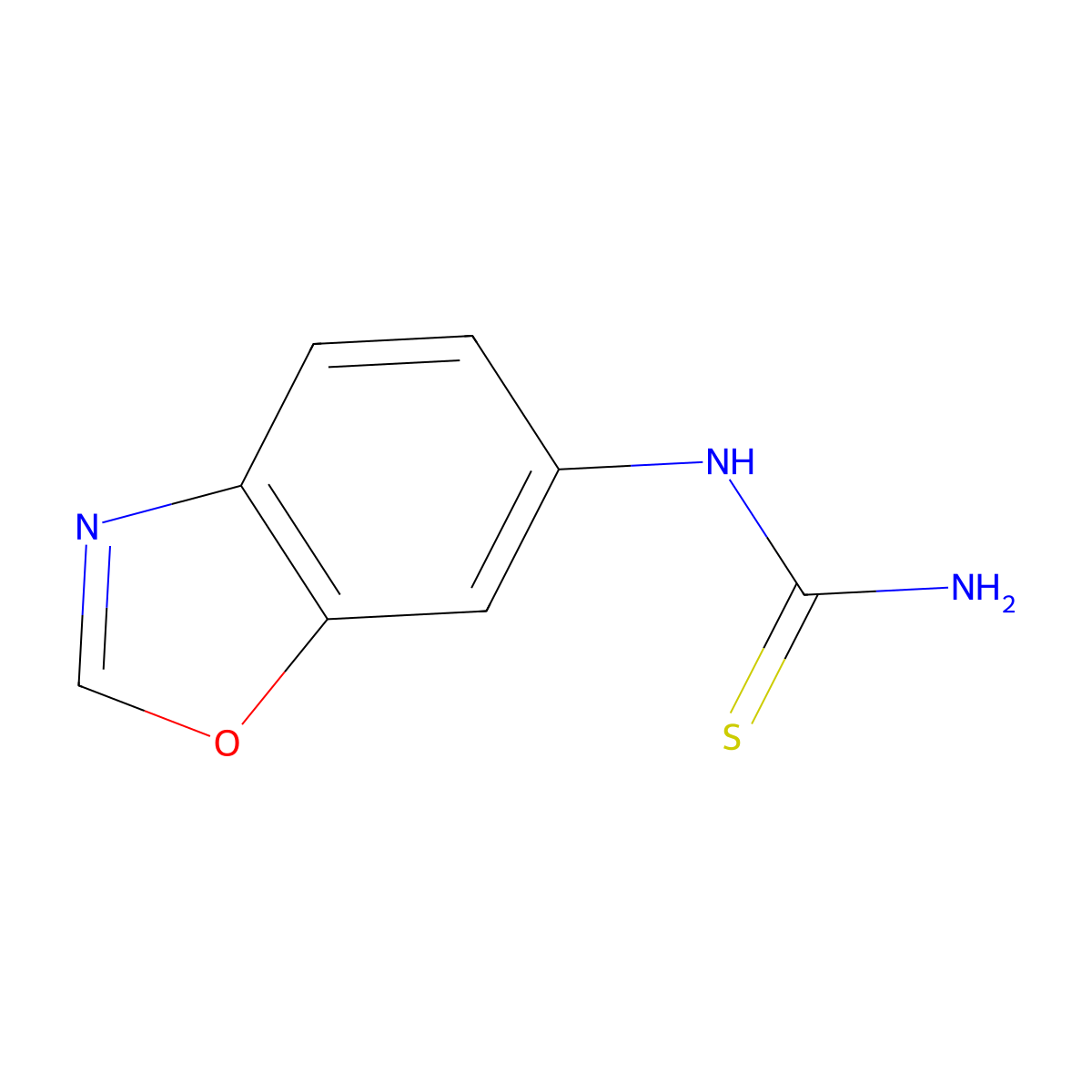 N-(1,3-benzoxazol-6-yl)thiourea molecular structure, CAS 861208-82-4