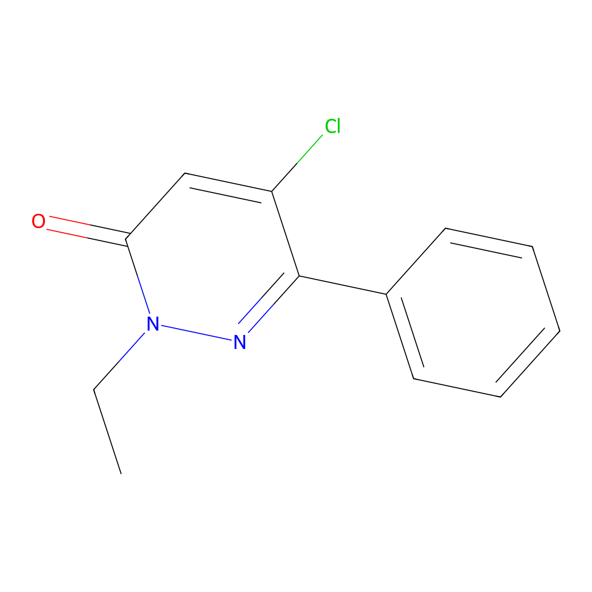 5-chloro-2-ethyl-6-phenyl-3(2H)-pyridazinone molecular structure, CAS 861208-89-1