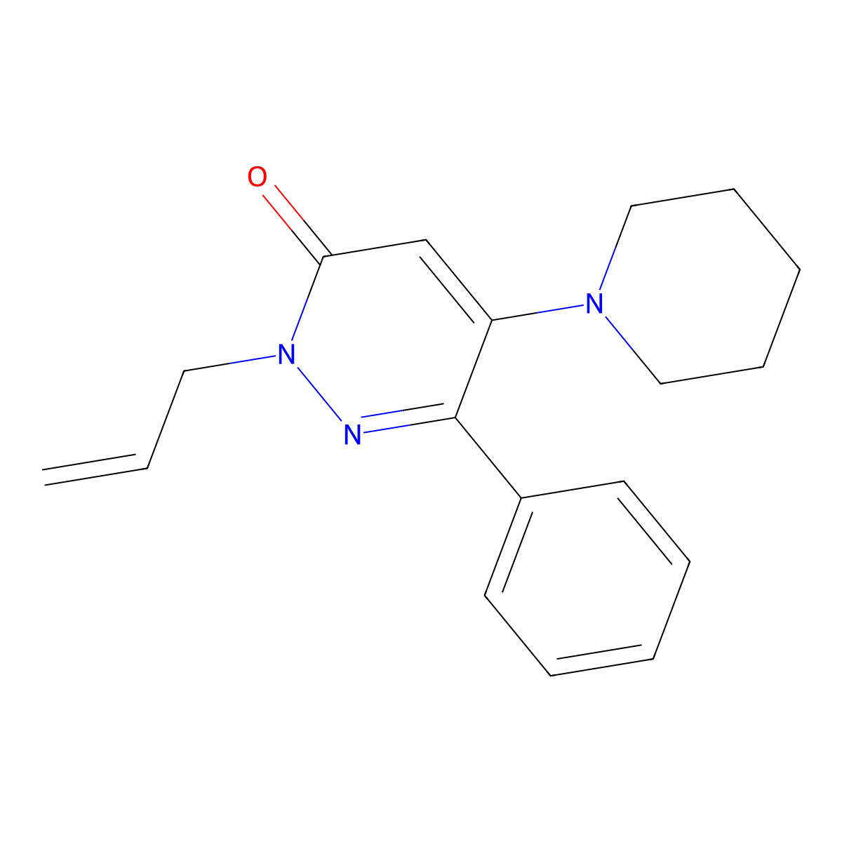 2-allyl-6-phenyl-5-piperidino-3(2H)-pyridazinone molecular structure, CAS 861208-96-0