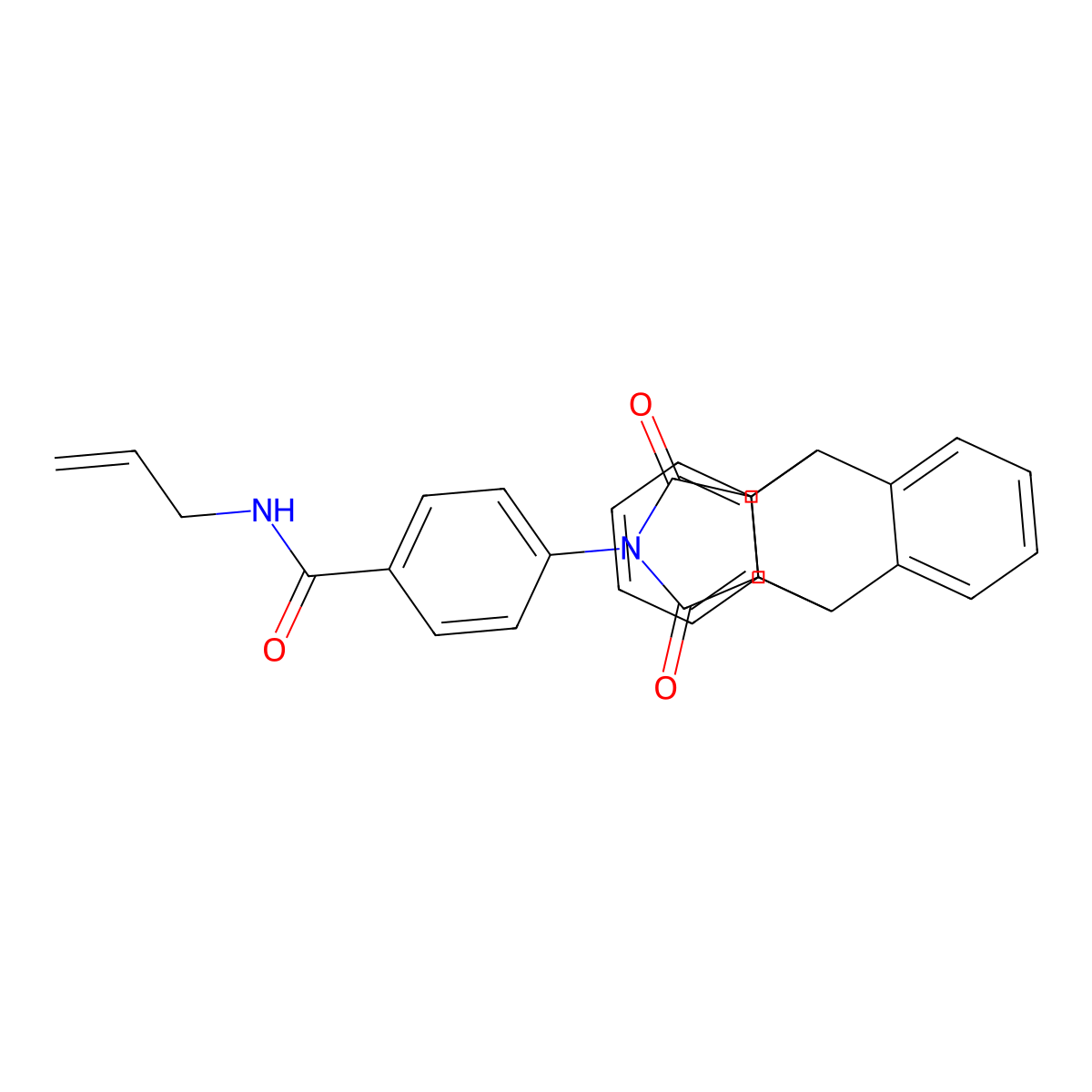 N-allyl-4-[16,18-dioxo-17-azapentacyclo[6.6.5.0~2,7~.0~9,14~.0~15,19~]nonadeca-2,4,6,9(14),10,12-hexaen-17-yl]benzenecarboxamide molecular structure, CAS 861209-03-2