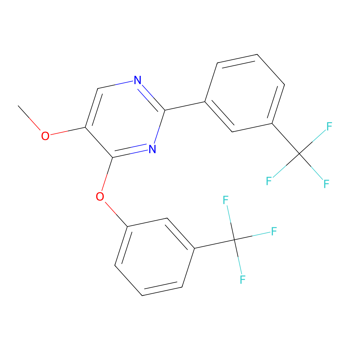 5-Methoxy-4-[3-(trifluoromethyl)phenoxy]-2-[3-(trifluoromethyl)phenyl]pyrimidine molecular structure, CAS 861209-11-2