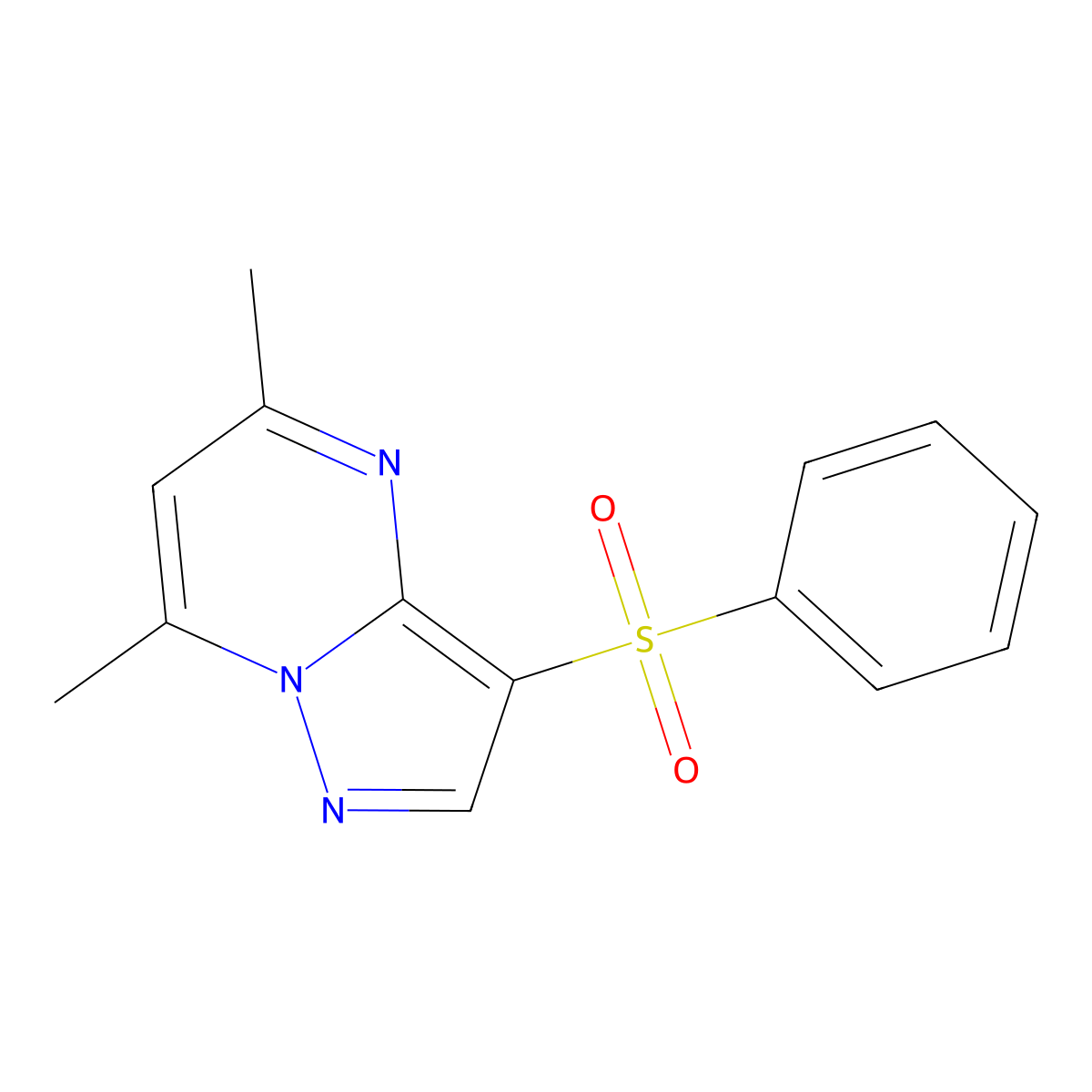 5,7-Dimethyl-3-(phenylsulfonyl)pyrazolo[1,5-a]pyrimidine molecular structure, CAS 861209-12-3