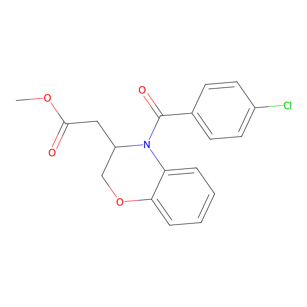 methyl 2-[4-(4-chlorobenzoyl)-3,4-dihydro-2H-1,4-benzoxazin-3-yl]acetate molecular structure, CAS 861209-26-9