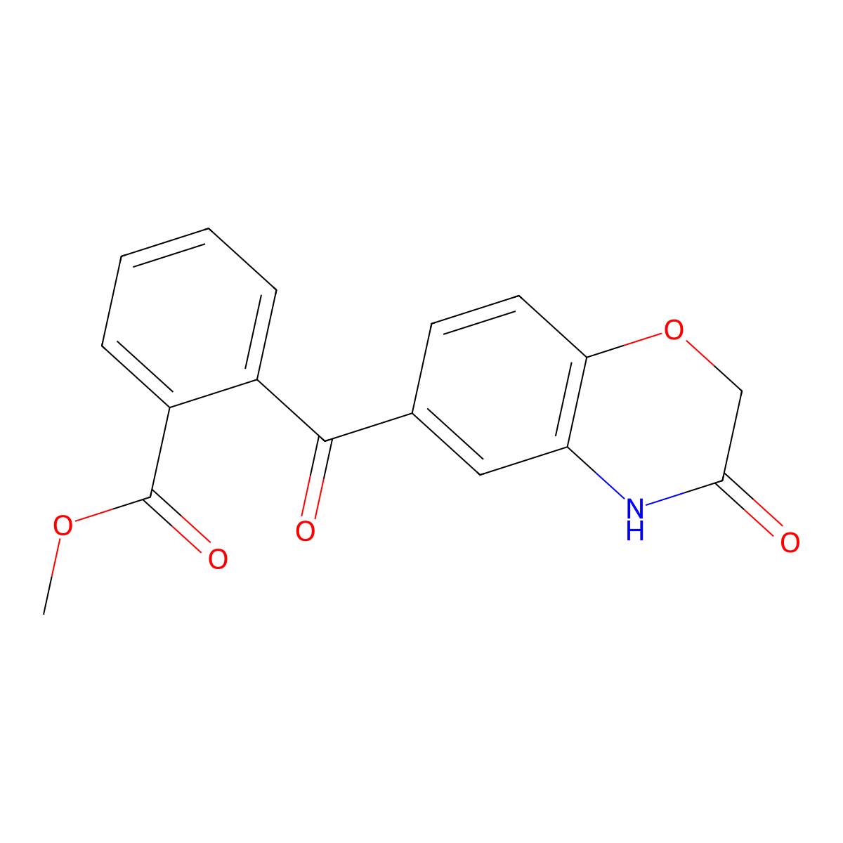methyl 2-[(3-oxo-3,4-dihydro-2H-1,4-benzoxazin-6-yl)carbonyl]benzenecarboxylate molecular structure, CAS 861209-39-4