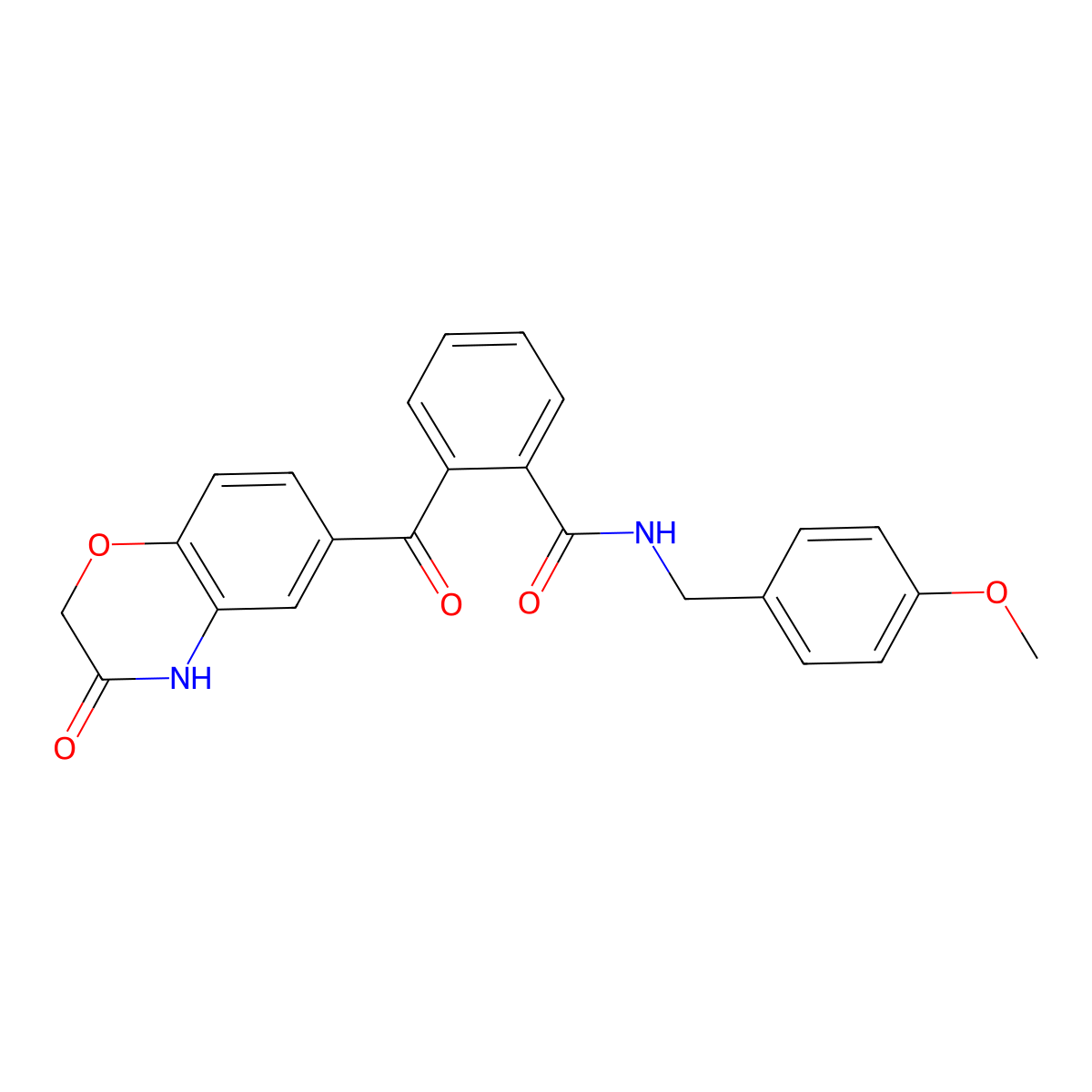 N-[(4-methoxyphenyl)methyl]-2-(3-oxo-4H-1,4-benzoxazine-6-carbonyl)benzamide molecular structure, CAS 861209-41-8