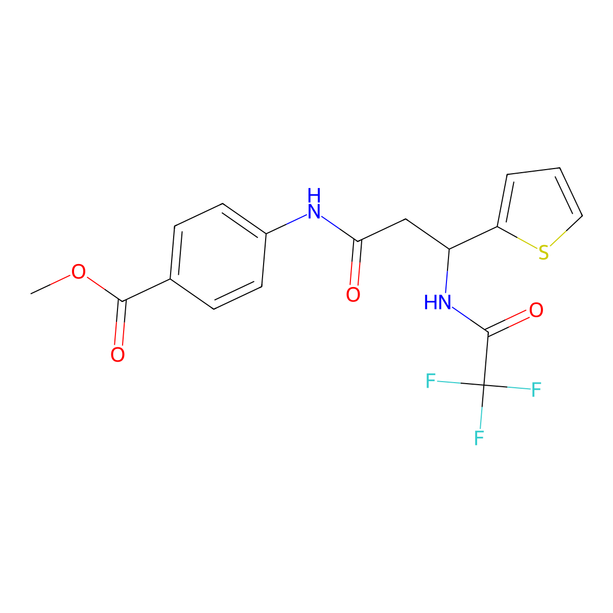 Methyl 4-({3-(2-thienyl)-3-[(2,2,2-trifluoroacetyl)amino]propanoyl}amino)benzenecarboxylate molecular structure, CAS 861209-43-0