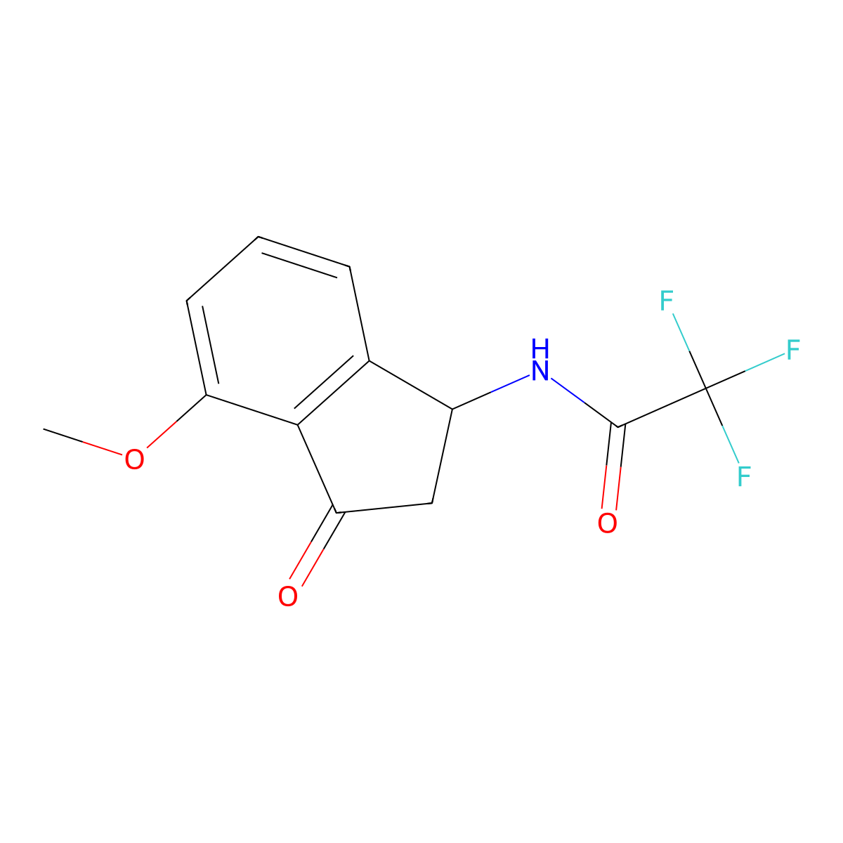2,2,2-trifluoro-N-(4-methoxy-3-oxo-2,3-dihydro-1H-inden-1-yl)acetamide molecular structure, CAS 861209-50-9
