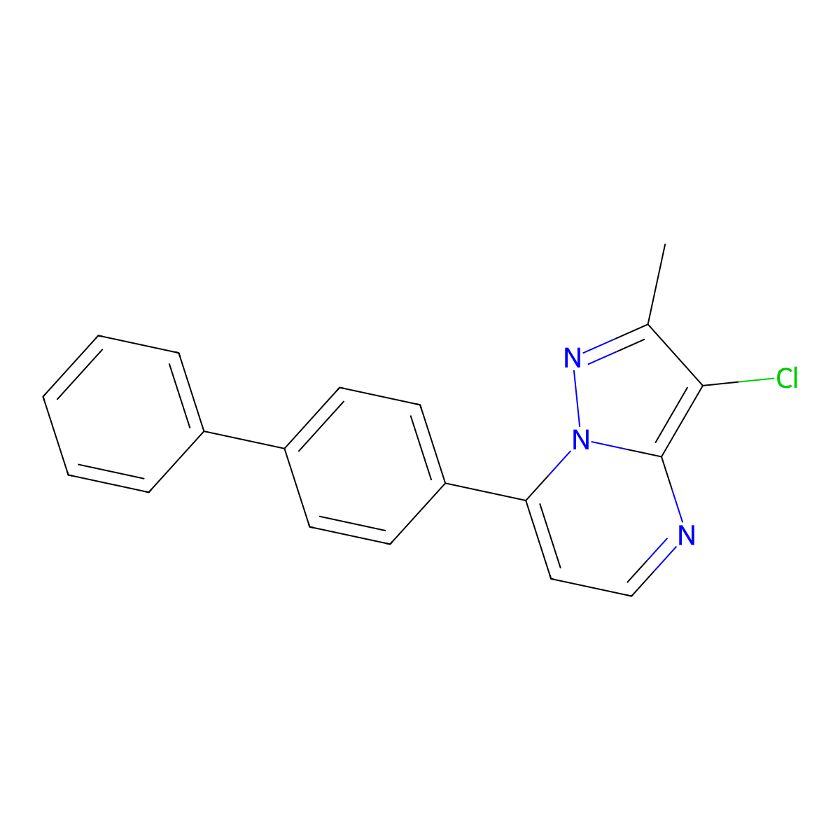 7-[1,1'-Biphenyl]-4-yl-3-chloro-2-methylpyrazolo[1,5-a]pyrimidine molecular structure, CAS 861209-58-7