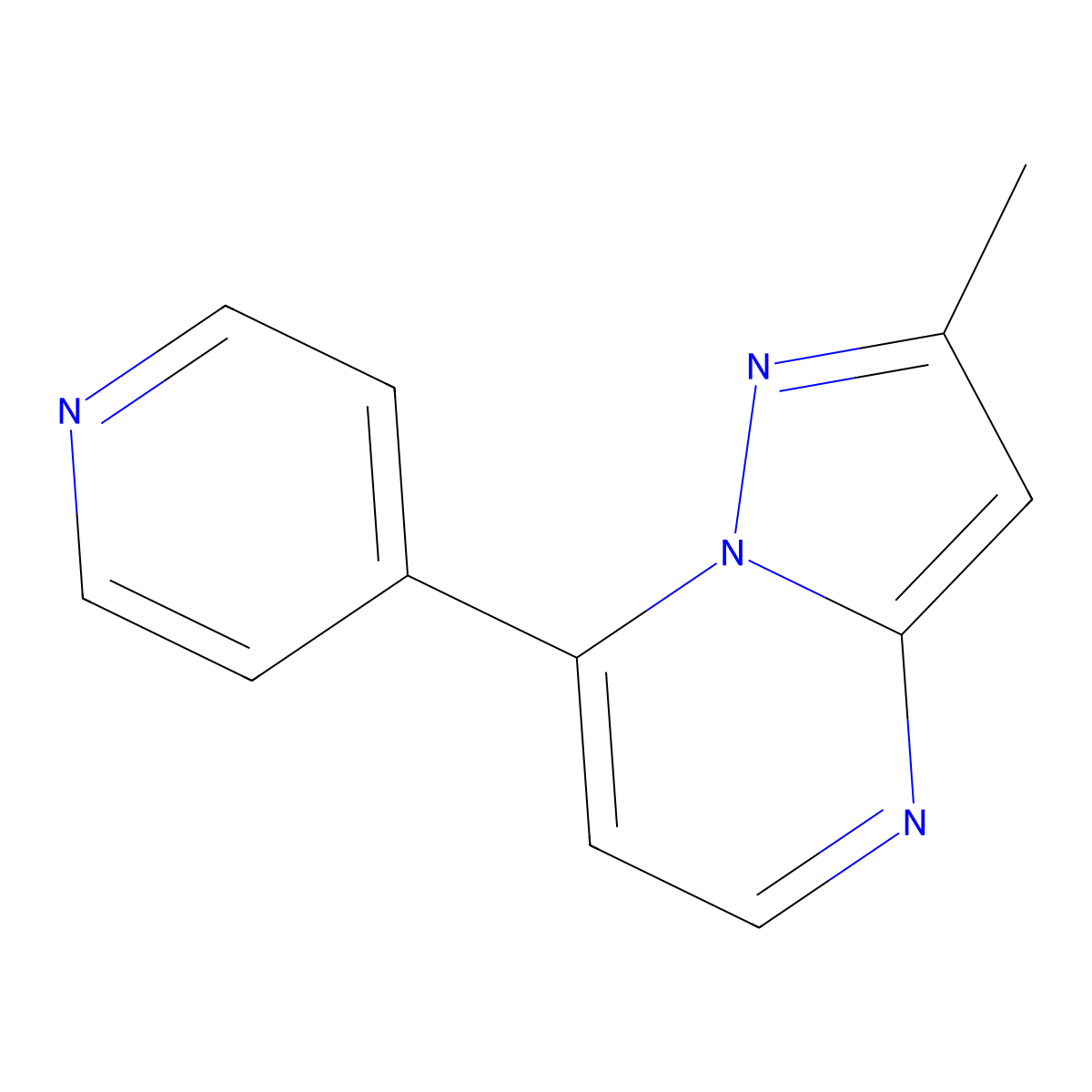2-Methyl-7-(4-pyridinyl)pyrazolo[1,5-a]pyrimidine molecular structure, CAS 861209-64-5