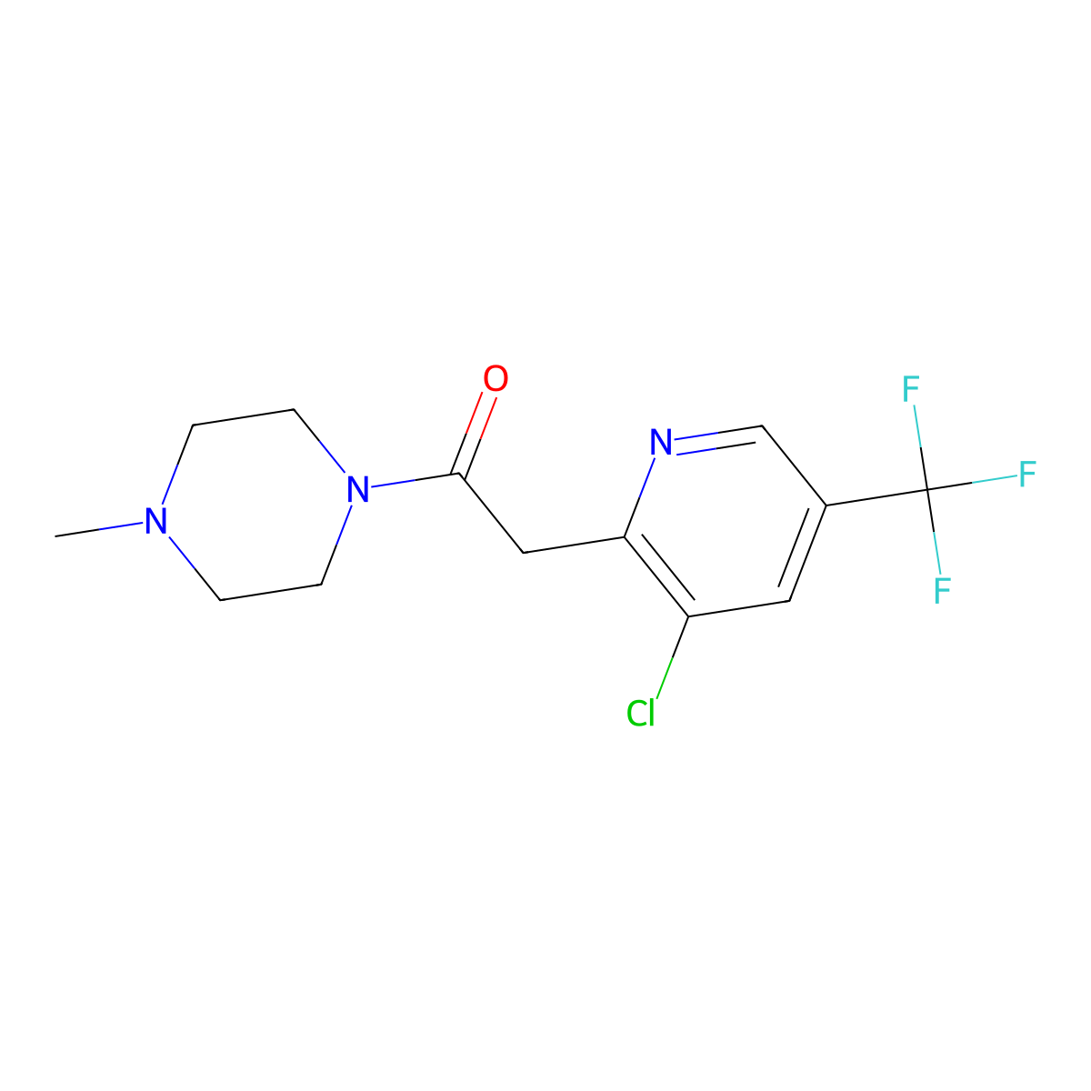 2-[3-Chloro-5-(trifluoromethyl)-2-pyridinyl]-1-(4-methylpiperazino)-1-ethanone molecular structure, CAS 861209-70-3