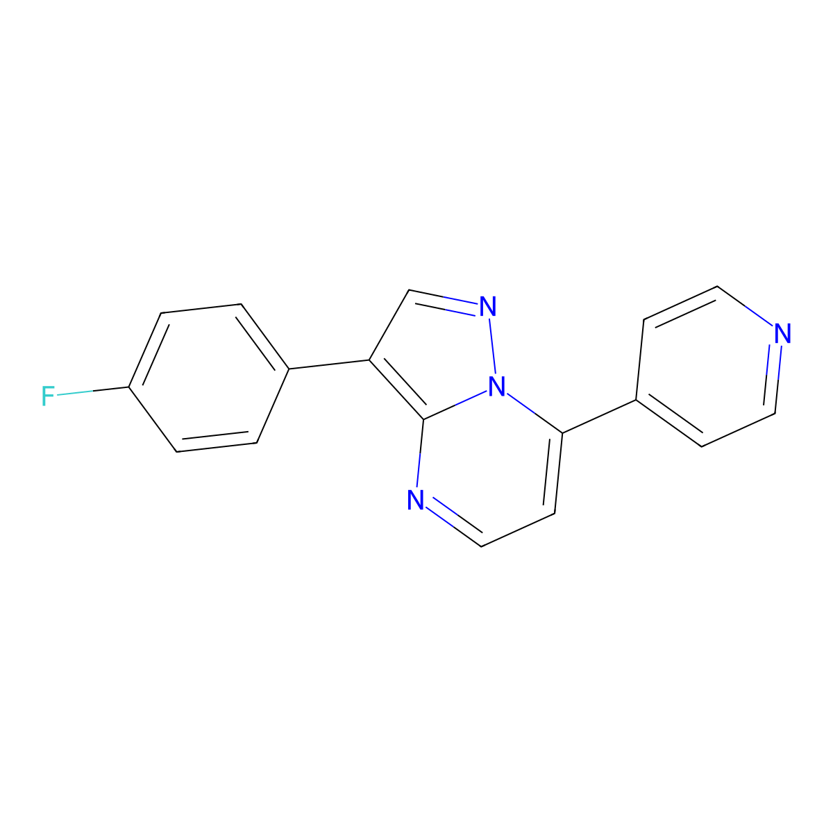 3-(4-Fluorophenyl)-7-(4-pyridinyl)pyrazolo[1,5-a]pyrimidine molecular structure, CAS 861209-71-4