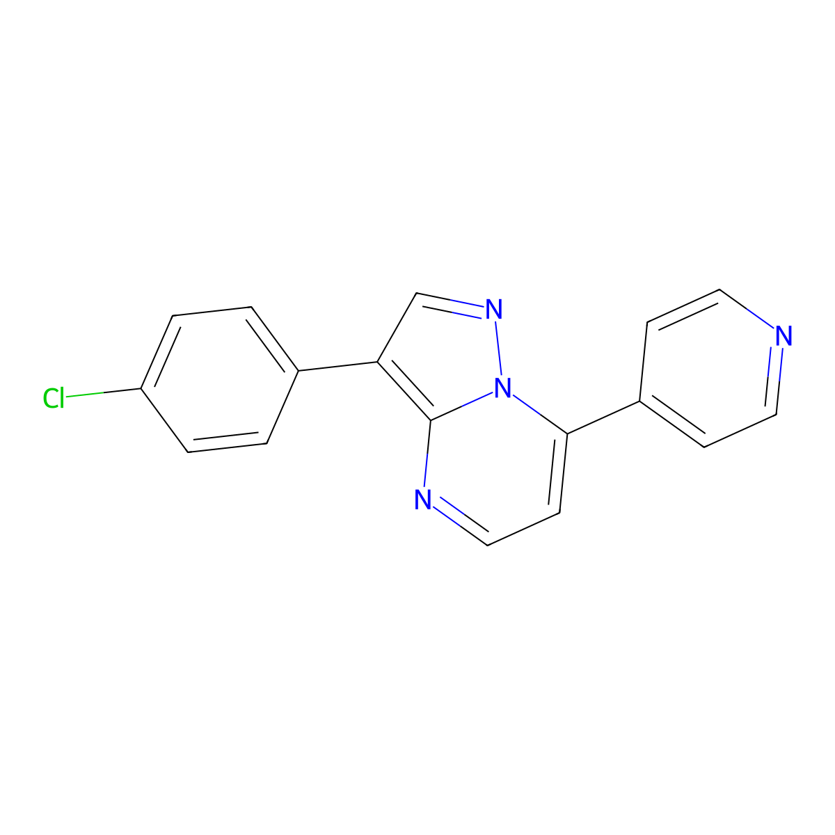 3-(4-Chlorophenyl)-7-(4-pyridinyl)pyrazolo[1,5-a]pyrimidine molecular structure, CAS 861209-73-6