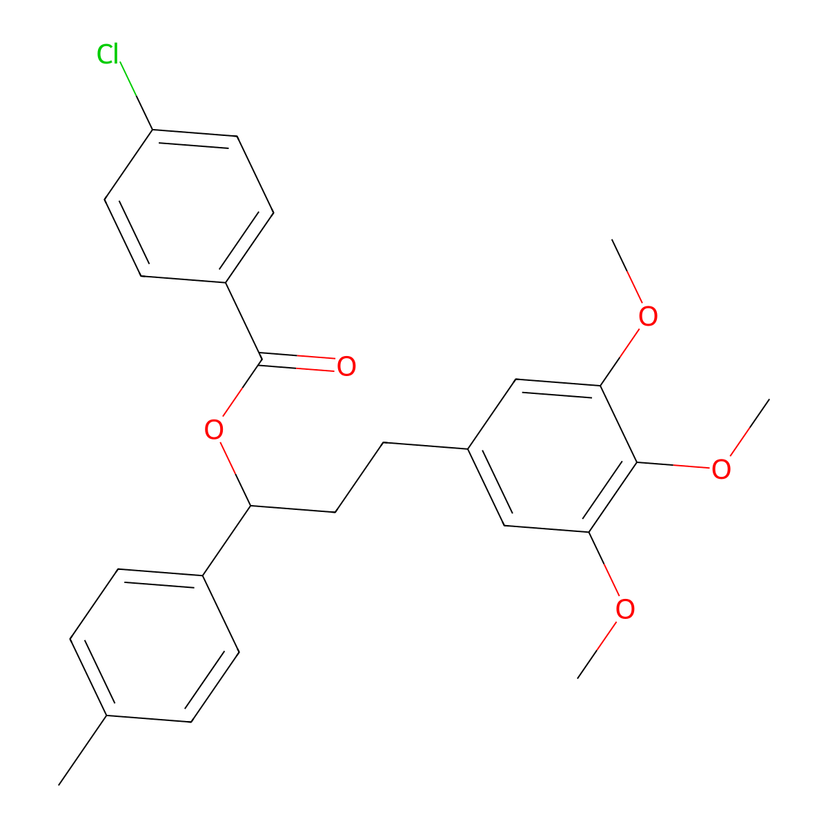 1-(4-Methylphenyl)-3-(3,4,5-trimethoxyphenyl)propyl 4-chlorobenzenecarboxylate molecular structure, CAS 861209-85-0