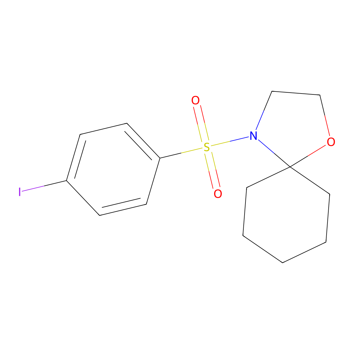 4-[(4-Iodophenyl)sulfonyl]-1-oxa-4-azaspiro[4.5]decane molecular structure, CAS 861209-87-2