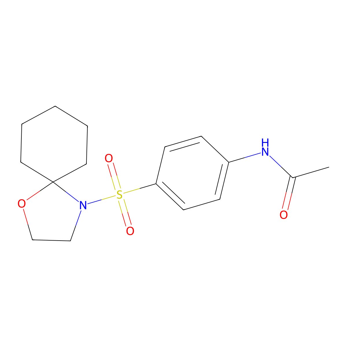 N-[4-(1-oxa-4-azaspiro[4.5]dec-4-ylsulfonyl)phenyl]acetamide molecular structure, CAS 861209-89-4
