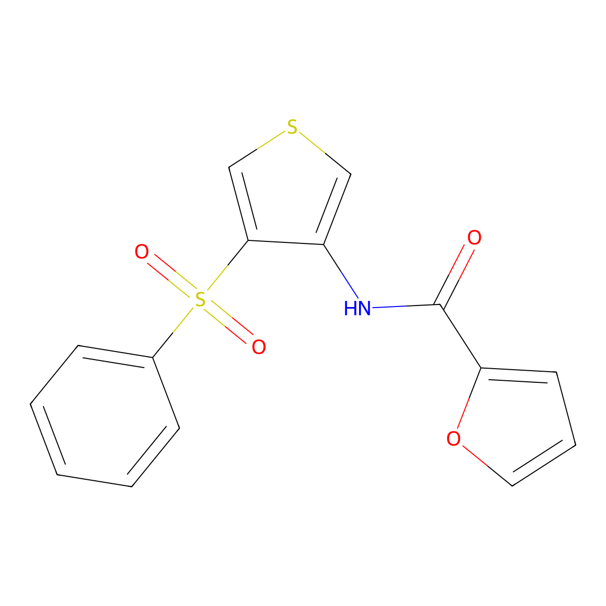 N-[4-(benzenesulfonyl)thiophen-3-yl]furan-2-carboxamide molecular structure, CAS 861209-96-3