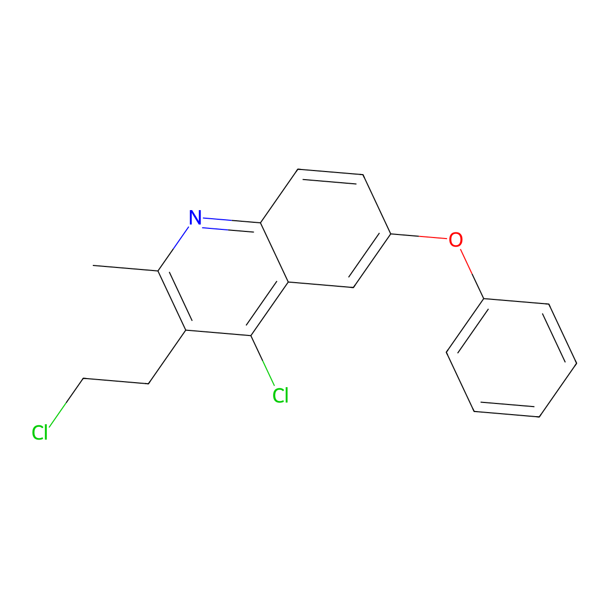 4-Chloro-3-(2-chloroethyl)-2-methyl-6-phenoxyquinoline molecular structure, CAS 861209-99-6